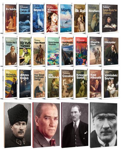 24 Dünya Klasiği ve Atatürk Temalı 64 Sayfa Çizgili Defter Seti -1