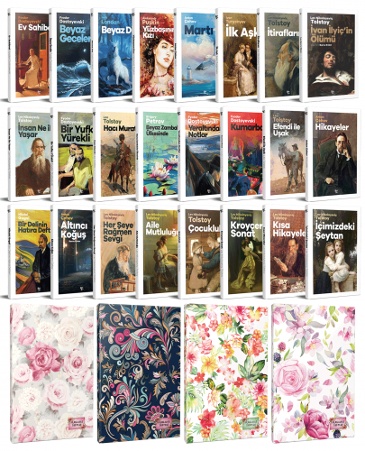 24 Dünya Klasiği ve Çiçekli Planlama Defteri Seti -2 - Halkkitabevi