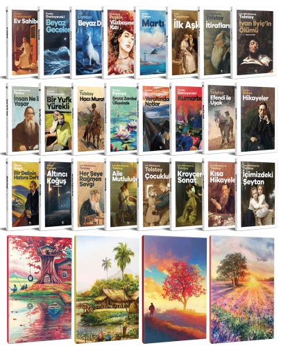 24 Dünya Klasiği ve Manzara Temalı 64 Sayfa Çizgili Defter Seti -1 - H