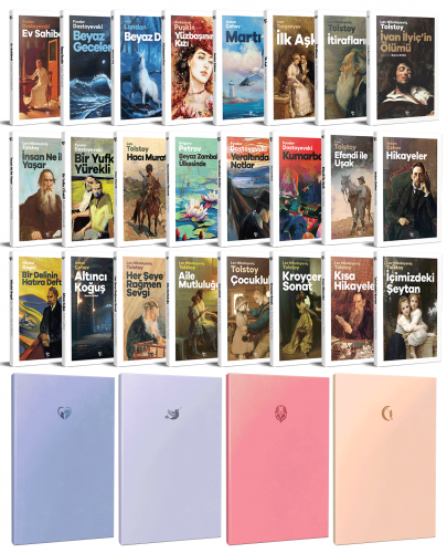 24 Dünya Klasiği ve Pastel Çizgisiz Defter Seti -1 - Halkkitabevi