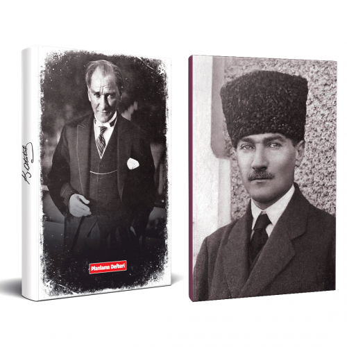 2li Atatürk 64 Sayfa 13,5x19,5cm Defter ve 176 Sayfa Planlama Defteri Seti -4