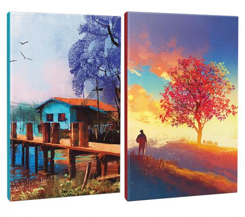 2li Manzara Temalı 13,5x19,5cm 64 Sayfa Çizgili Okul Defteri Seti -10 