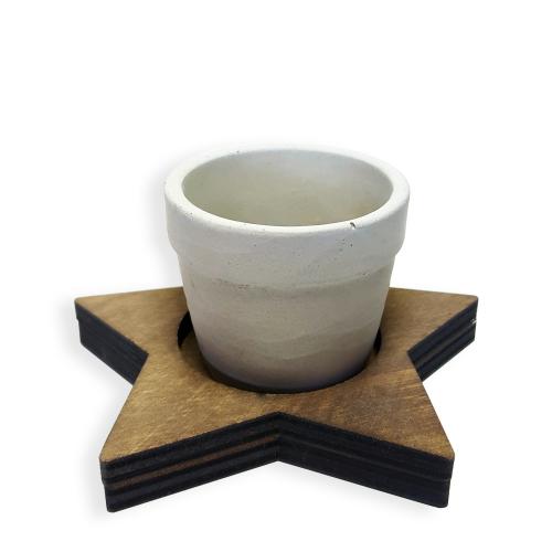 Yıldız Desenli Ahşap Ayaklı Konik Beton Saksı - Halkkitabevi Yıldız Desenli Ahşap Ayaklı Konik Beton Saksı - Halkkitabevi