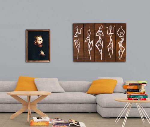 Afrikalı 5'li Dansçı Kadınlar Tablosu - Halkkitabevi