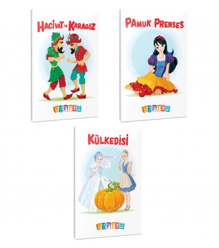 3'lü 64 Sayfa 13,5x19,5 Okul Defteri Seti 7 - Halkkitabevi