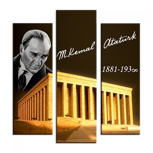 3'lü Ahşap Magnet - Atatürk Resimli Model 5 - Halkkitabevi