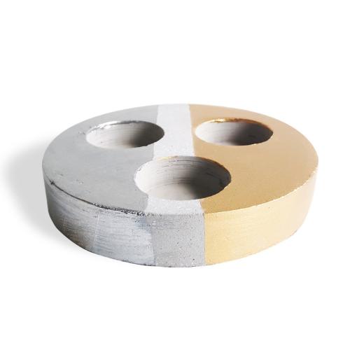 3'lü Yuvarlak Beton T-Lightlık Altın Varaklı - Halkkitabevi