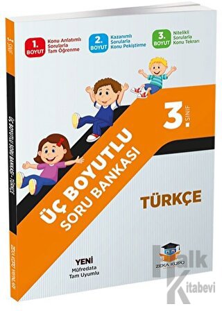 3. Sınıf Türkçe Üç Boyutlu Soru Bankası Zeka Küpü Yayınları - Halkkita