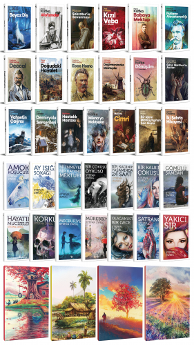 33 Dünya Klasiği ve Manzara Temalı 64 Sayfa Çizgili Defter Seti -2 - H