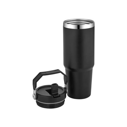 Çelik Termos - Siyah - 900 ml - Üstten Saplı - Halkkitabevi