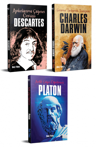 Dünyayı Değiştiren İnsanlar 3 Kitap Descartes-Darwin-Platon - Halkkita