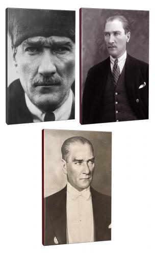 3lü Atatürk- Çizgili Okul Defteri Seti 64 Sayfa 13,5x19,5cm -9  - Halk