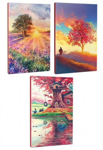 3lü Manzara Temalı 13,5x19,5cm 64 Sayfa Çizgili Okul Defteri Seti -9 -