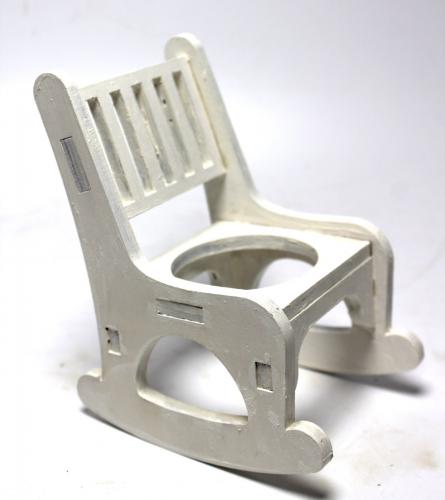 Lora Beton Saksılı Sallanan Sandalyeli Çiçeklik, Beyaz - Halkkitabevi