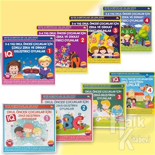 4-7 Yaş Okul Öncesi Çocuklar İçin IQ Zeka Geliştiren Oyunlar (8 Kitap Takım)