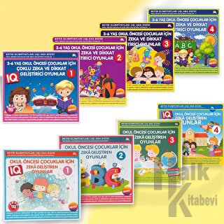 4-7 Yaş Okul Öncesi Çocuklar İçin Zeka Geliştiren Oyunlar (8 Kitap Tak