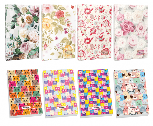 4lü Çiçek Desenli 64 Sayfa Planlama Defteri ve 4 Bloknot-13 - Halkkita