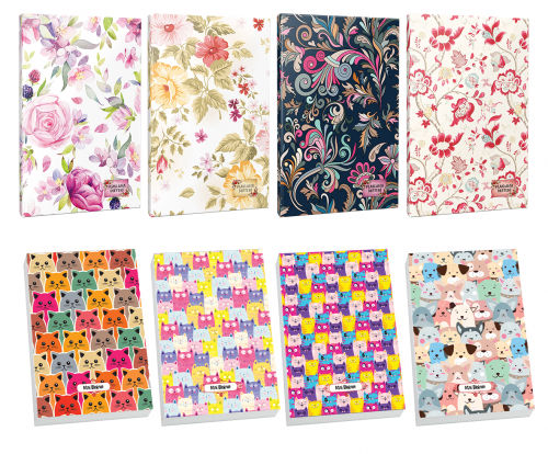 4lü Çiçek Desenli 64 Sayfa Planlama Defteri ve 4 Bloknot-14 - Halkkita