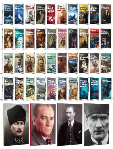 40 Dünya Klasiği ve Atatürk Temalı 64 Sayfa Çizgili Defter Seti -1