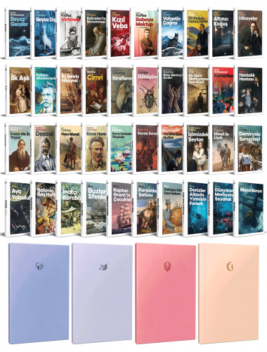 40 Dünya Klasiği ve Pastel Çizgisiz Defter Seti -1