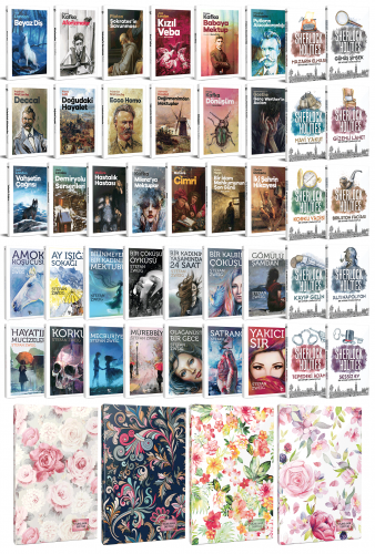 43 Dünya Klasiği ve Çiçekli Planlama Defteri Seti -2 - Halkkitabevi