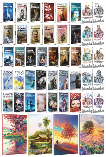 43 Dünya Klasiği ve Manzara Temalı 64 Sayfa Çizgili Defter Seti -1 - H