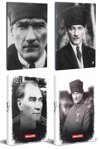 4lü Atatürk 64 Sayfa 13,5x19,5cm Defter ve 176 Sayfa Planlama Defteri Seti -1