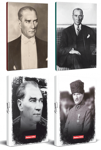 4lü Atatürk 64 Sayfa 13,5x19,5cm Defter ve 176 Sayfa Planlama Defteri Seti -13