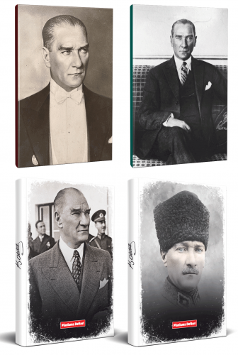4lü Atatürk 64 Sayfa 13,5x19,5cm Defter ve 176 Sayfa Planlama Defteri Seti -14