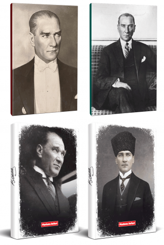 4lü Atatürk 64 Sayfa 13,5x19,5cm Defter ve 176 Sayfa Planlama Defteri 