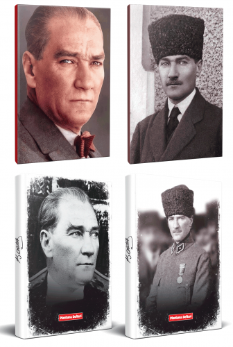 4lü Atatürk 64 Sayfa 13,5x19,5cm Defter ve 176 Sayfa Planlama Defteri 