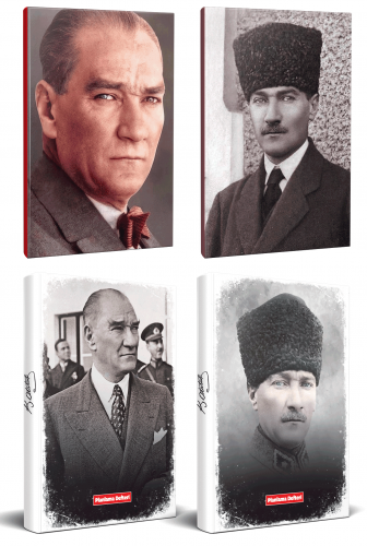 4lü Atatürk 64 Sayfa 13,5x19,5cm Defter ve 176 Sayfa Planlama Defteri Seti -20