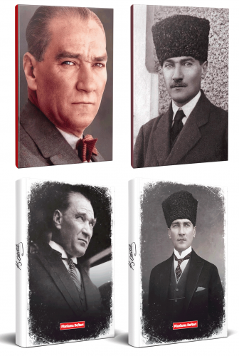 4lü Atatürk 64 Sayfa 13,5x19,5cm Defter ve 176 Sayfa Planlama Defteri Seti -21