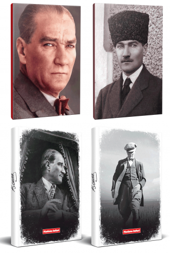4lü Atatürk 64 Sayfa 13,5x19,5cm Defter ve 176 Sayfa Planlama Defteri 