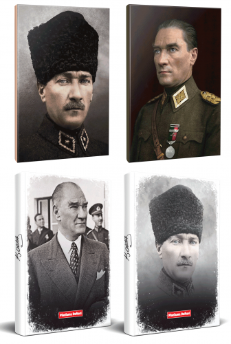 4lü Atatürk 64 Sayfa 13,5x19,5cm Defter ve 176 Sayfa Planlama Defteri 