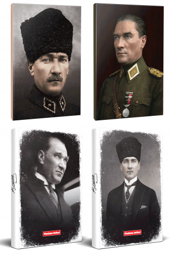 4lü Atatürk 64 Sayfa 13,5x19,5cm Defter ve 176 Sayfa Planlama Defteri Seti -27