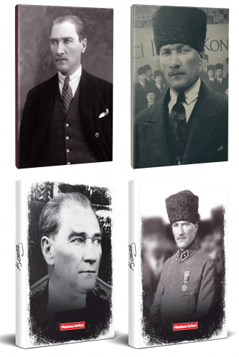 4lü Atatürk 64 Sayfa 13,5x19,5cm Defter ve 176 Sayfa Planlama Defteri Seti -7