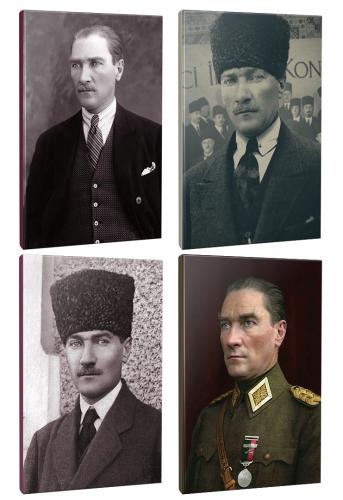 4lü Atatürk- Çizgili Okul Defteri Seti 64 Sayfa 13,5x19,5cm -3  - Halk