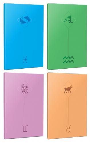 4lü Burç-Astroloji Temalı 13,5x19,5cm 64 Sayfa Çizgisiz Defter Seti -4