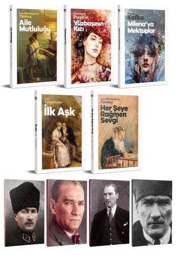 5 Dünya Klasiği ve Atatürk Temalı 64 Sayfa Çizgili Defter Seti -1 - Ha
