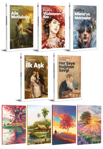 5 Dünya Klasiği ve Manzara Temalı 64 Sayfa Çizgili Defter Seti -2 - Ha