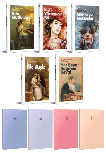 5 Dünya Klasiği ve Pastel Çizgisiz Defter Seti -1 - Halkkitabevi