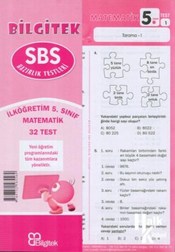 5.Sınıf Matematik SBS Çek Kopar Yaprak Test - Bilgitek