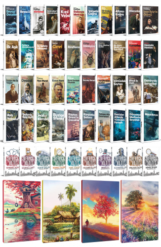 51 Dünya Klasiği ve Manzara Temalı 64 Sayfa Çizgili Defter Seti -1 - H