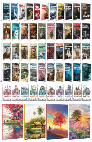51 Dünya Klasiği ve Manzara Temalı 64 Sayfa Çizgili Defter Seti -2 - H