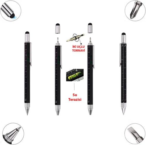 Su Terazili,Cetvelli ve Tornavidalı Mühendis Kalem Siyah - Halkkitabev