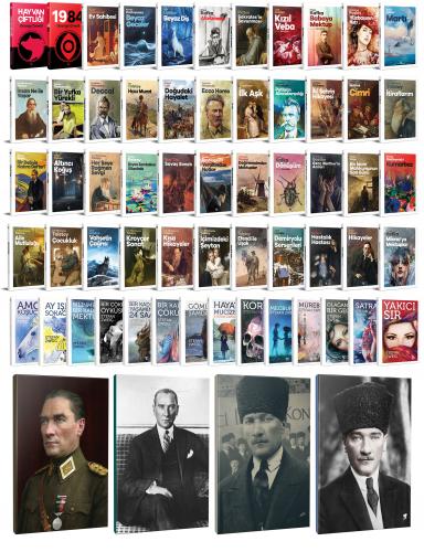 58 Dünya Klasiği ve Atatürk Temalı 64 Sayfa Çizgili Defter Seti -2 - H