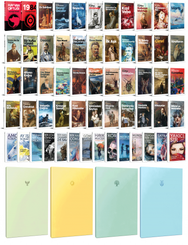 58 Dünya Klasiği ve Pastel Çizgisiz Defter Seti -2 - Halkkitabevi