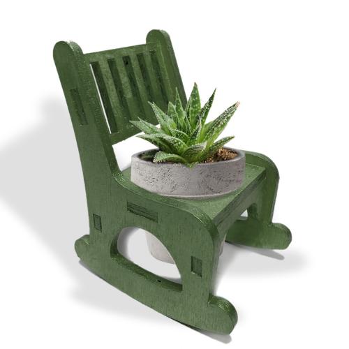 Lora Beton Saksılı Sallanan Sandalyeli Çiçeklik, Çimen Yeşili