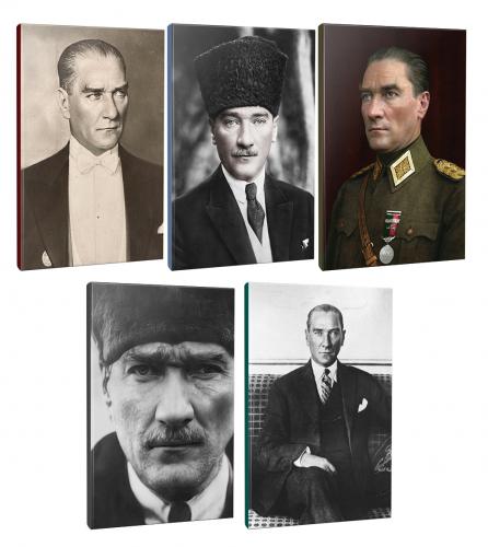 5li Atatürk- Çizgili Okul Defteri Seti 64 Sayfa 13,5x19,5cm -3  - Halk